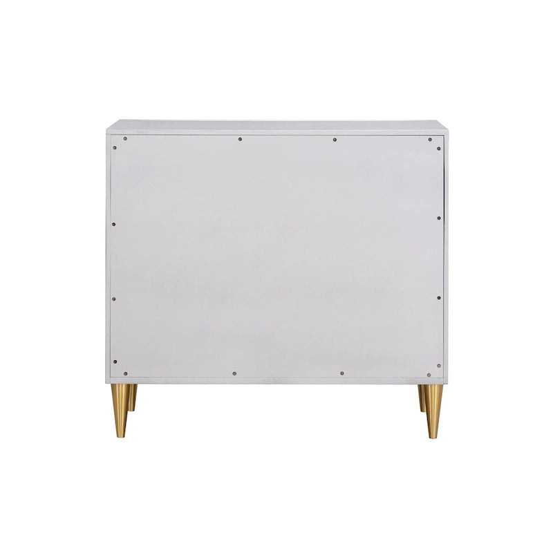Metallic Silver and Champagne 3-Drawer Console Cabinet