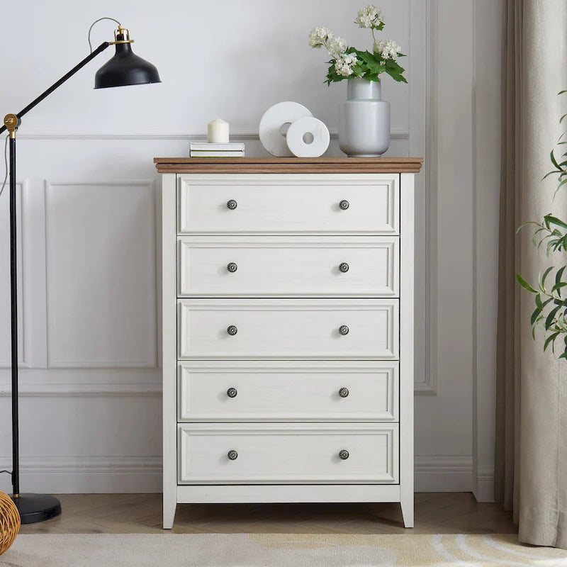 Modern 5 Drawers Dresser 5 Drawers Cabinet,Chest of Drawers Closet Organizers and Storage Clothes Storage Drawers Cabinet