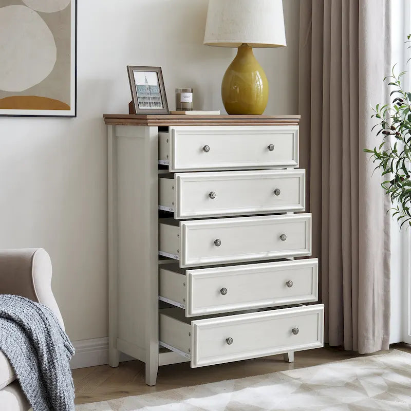 Modern 5 Drawers Dresser 5 Drawers Cabinet,Chest of Drawers Closet Organizers and Storage Clothes Storage Drawers Cabinet