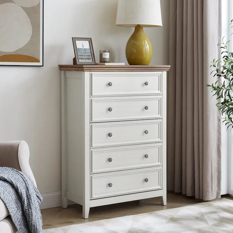 Modern 5 Drawers Dresser 5 Drawers Cabinet,Chest of Drawers Closet Organizers and Storage Clothes Storage Drawers Cabinet