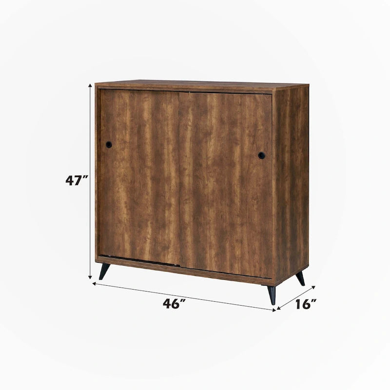 Oak Finish Shoe Cabinet