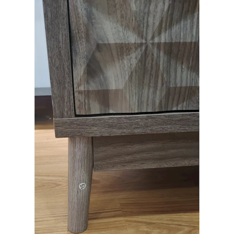 Modern Sideboard Buffet Cabinet with 4 Diamond Relief Doors