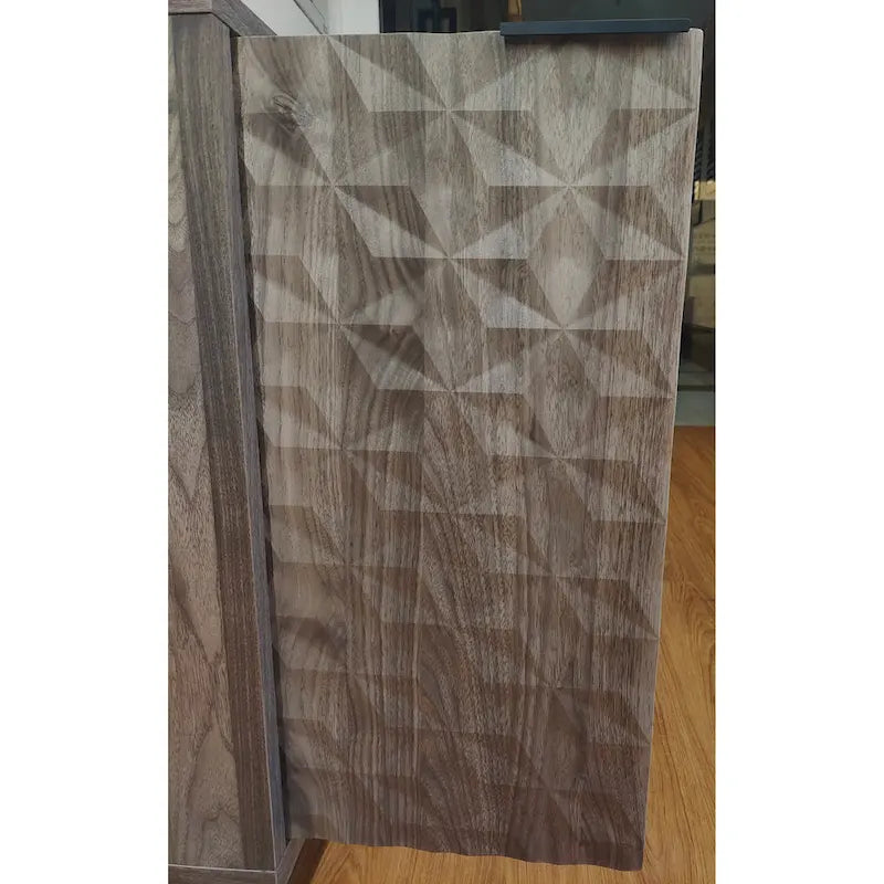 Modern Sideboard Buffet Cabinet with 4 Diamond Relief Doors