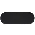 Entryway Storage Bench with Open Shelf, Cushioned Oval Seat and Wood Base