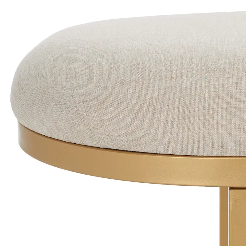 Entryway Storage Bench with Open Shelf, Cushioned Oval Seat and Wood Base