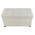 8-Button Tufted Storage Bench with Large Interior Compartment for Bedroom or Entryway