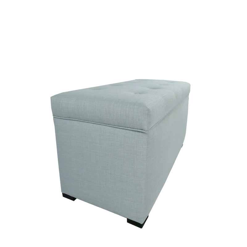 8-Button Tufted Storage Bench with Large Interior Compartment for Bedroom or Entryway