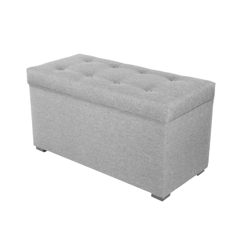 8-Button Tufted Storage Bench with Large Interior Compartment for Bedroom or Entryway