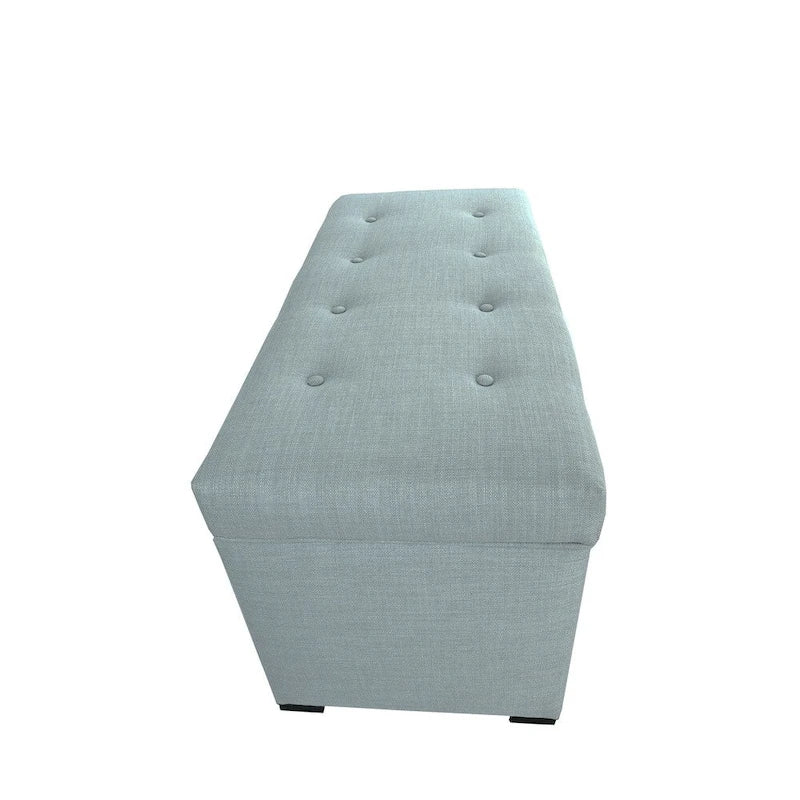 8-Button Tufted Storage Bench with Large Interior Compartment for Bedroom or Entryway
