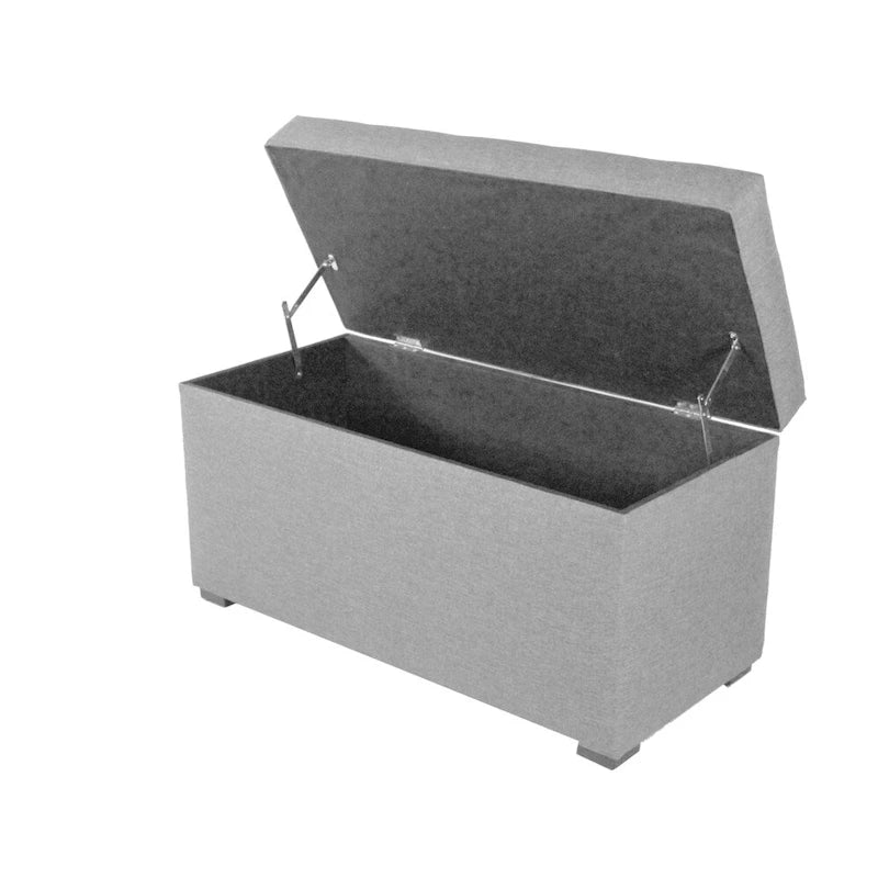 8-Button Tufted Storage Bench with Large Interior Compartment for Bedroom or Entryway
