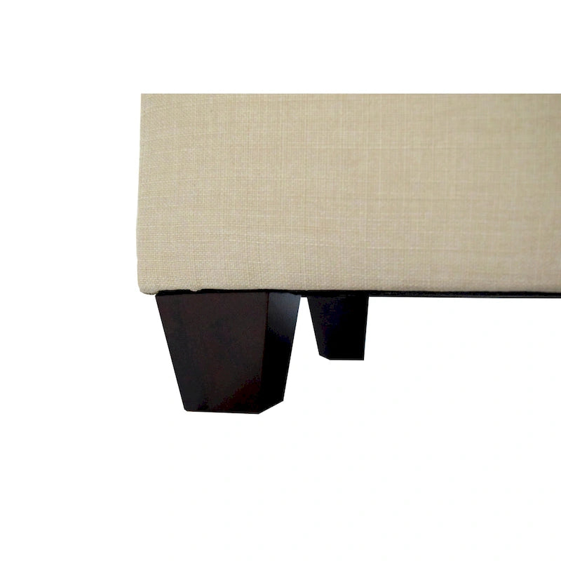 Diamond-Tufted Linen Storage Bench with Hydraulic Lid, 53 Inches Wide, 4 Color Options