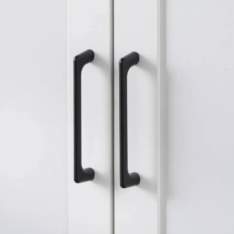 Modern Farmhouse Pantry Cabinet with 4 Adjustable Shelves and Metal Handles