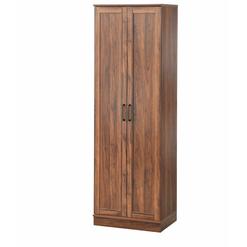 Modern Farmhouse Pantry Cabinet with 4 Adjustable Shelves and Metal Handles