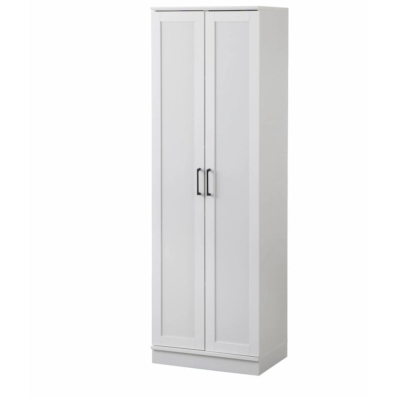 Modern Farmhouse Pantry Cabinet with 4 Adjustable Shelves and Metal Handles