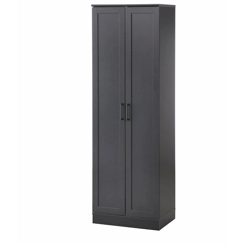 Modern Farmhouse Pantry Cabinet with 4 Adjustable Shelves and Metal Handles