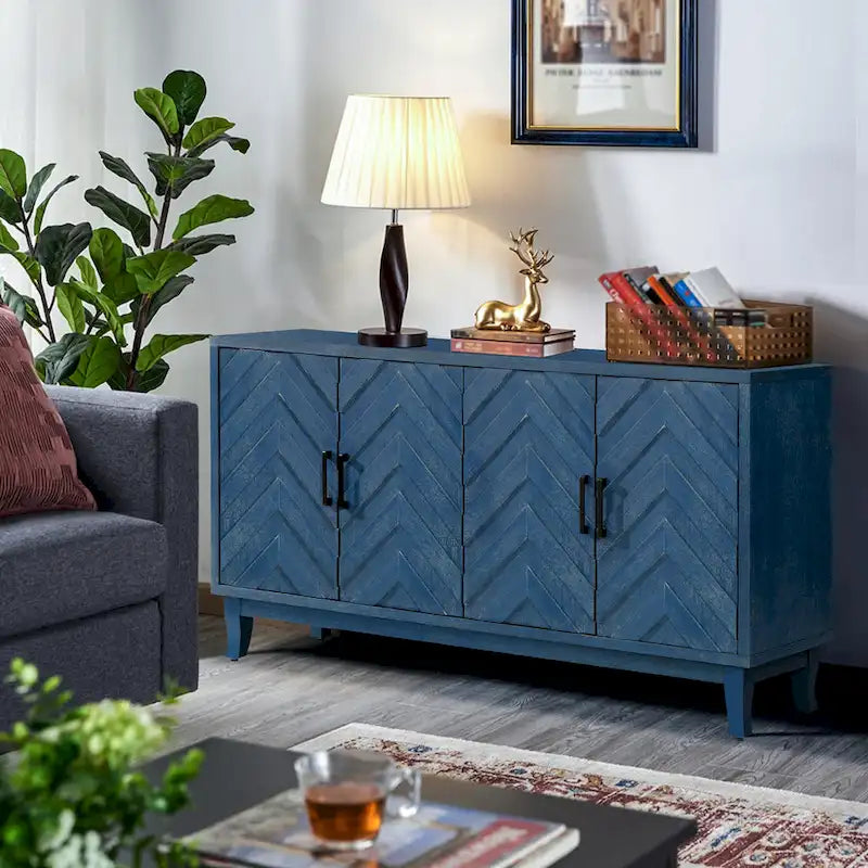 4 Door Wooden Cabinets for Living Room Dining Room Bedroom