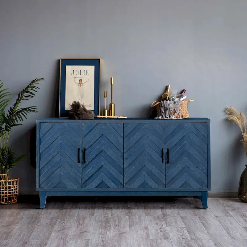 4 Door Wooden Cabinets for Living Room Dining Room Bedroom
