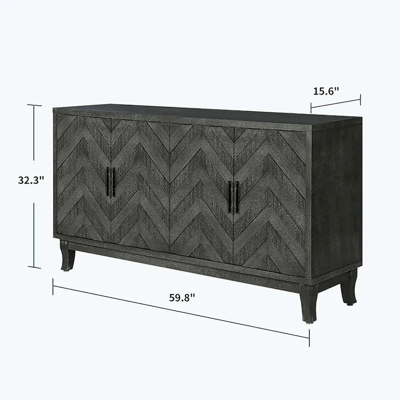 4 Door Wooden Cabinets for Living Room Dining Room Bedroom