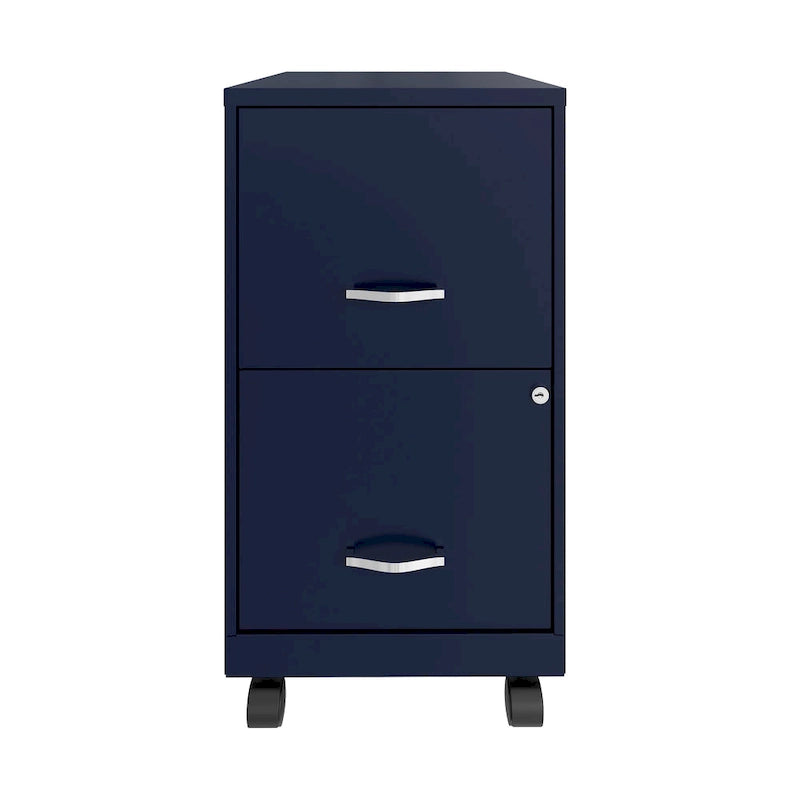 2 Drawer Mobile Smart Vertical File Cabinet, Navy