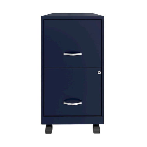2 Drawer Mobile Smart Vertical File Cabinet, Navy