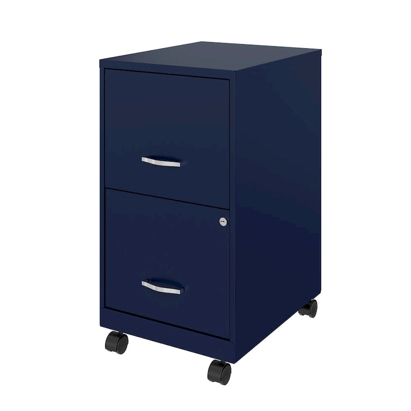 2 Drawer Mobile Smart Vertical File Cabinet, Navy