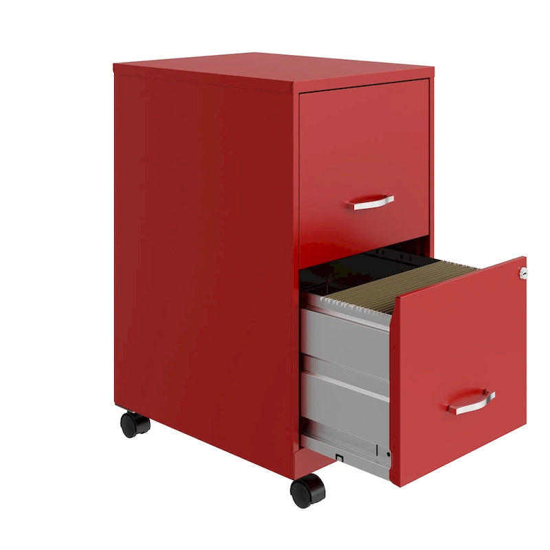 2 Drawer Smart Vertical File Cabinet, Lava Red