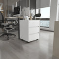 3-Drawer Filing Cabinet with Roller Blade Glides and Locking Wheels for Home Office