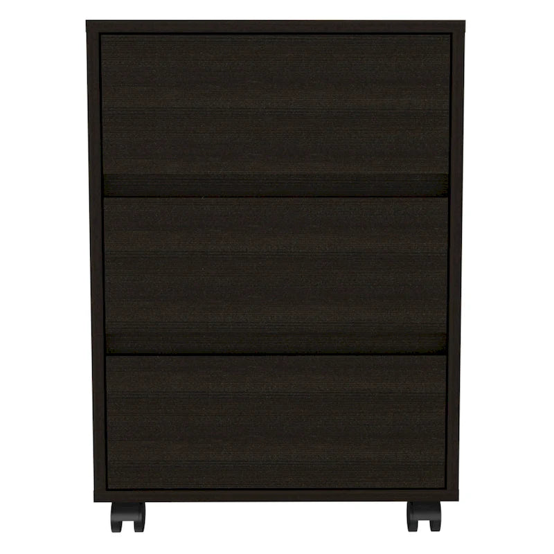 3-Drawer Filing Cabinet with Roller Blade Glides and Locking Wheels for Home Office