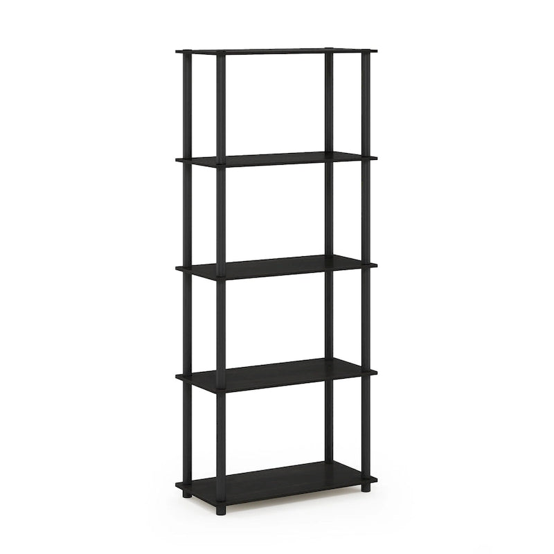 5-Tier Multipurpose Display Rack Shelf with Plastic Tubes and Wood Shelves