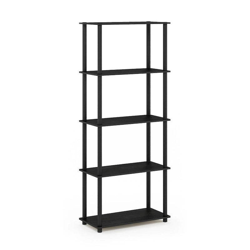 5-Tier Multipurpose Display Rack Shelf with Plastic Tubes and Wood Shelves