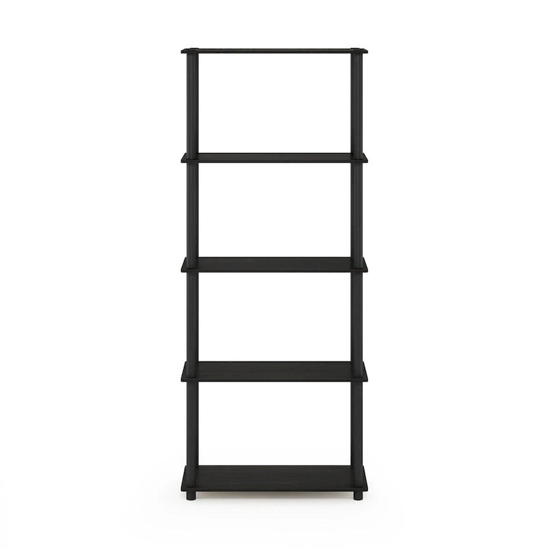 5-Tier Multipurpose Display Rack Shelf with Plastic Tubes and Wood Shelves