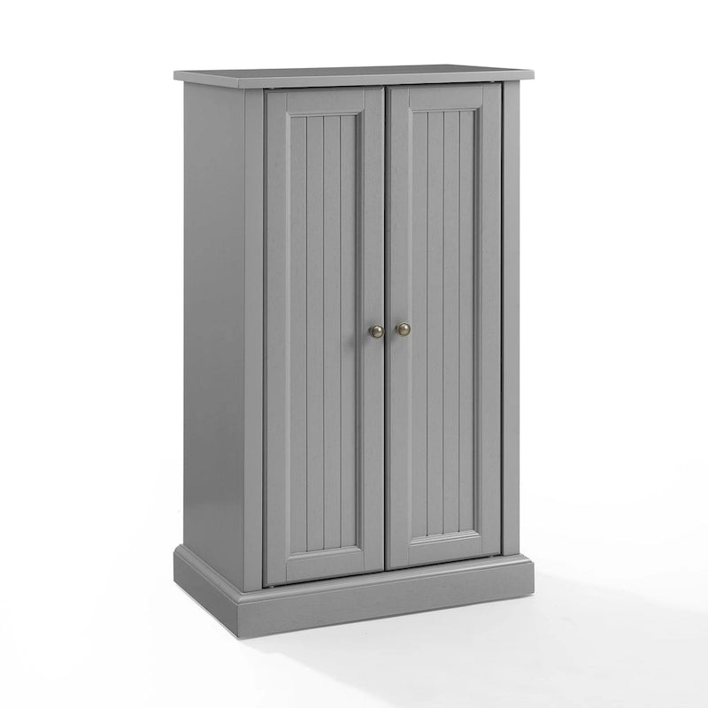 Coastal Accent Storage Cabinet with Double Doors, Adjustable Shelves and Gold Metal Hardware