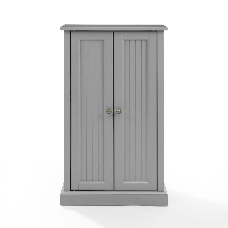 Coastal Accent Storage Cabinet with Double Doors, Adjustable Shelves and Gold Metal Hardware