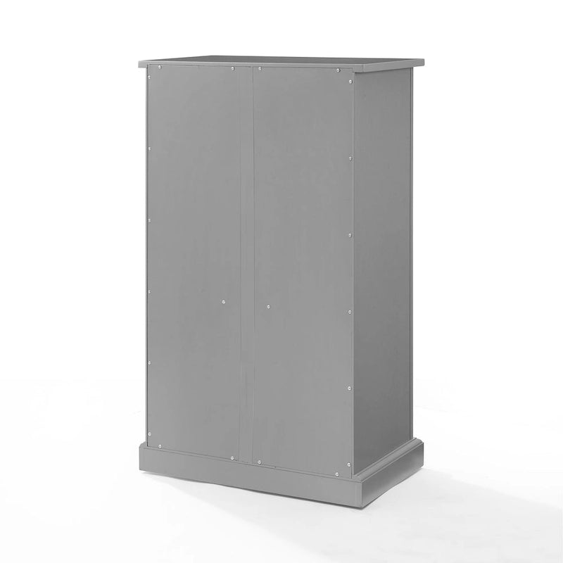 Coastal Accent Storage Cabinet with Double Doors, Adjustable Shelves and Gold Metal Hardware