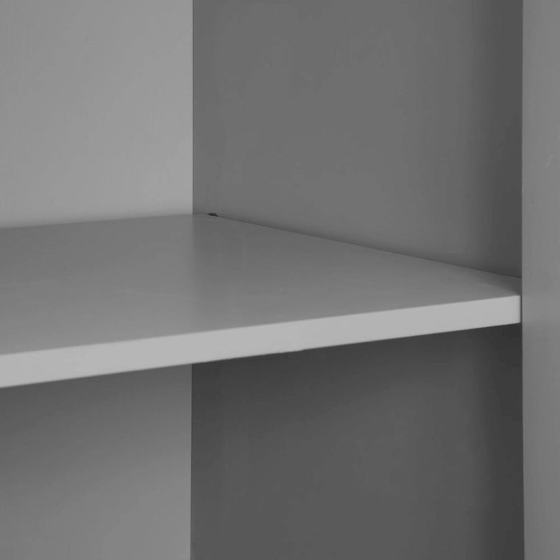 Coastal Accent Storage Cabinet with Double Doors, Adjustable Shelves and Gold Metal Hardware
