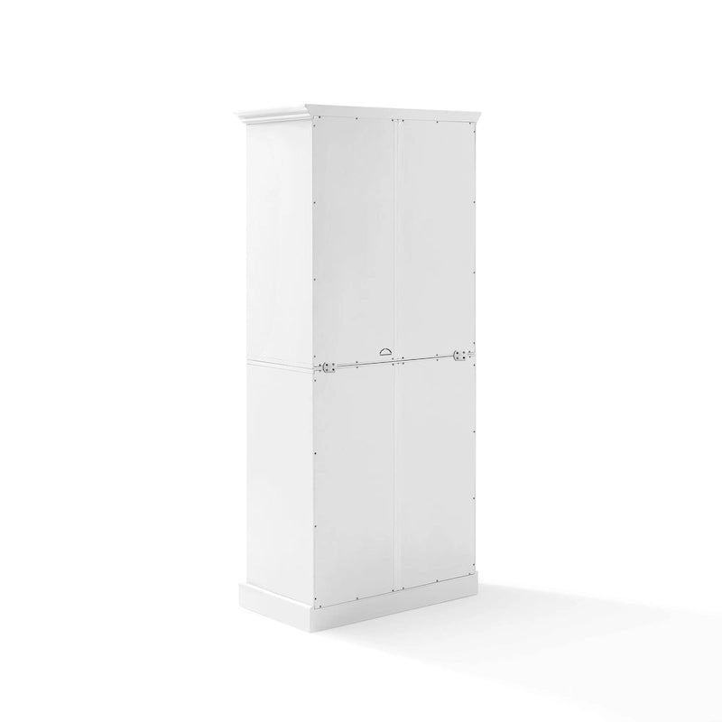 White Kitchen Storage Pantry Cabinet with 2 Large Doors, Adjustable Shelves and Center Drawer