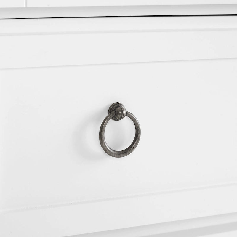 White Kitchen Storage Pantry Cabinet with 2 Large Doors, Adjustable Shelves and Center Drawer