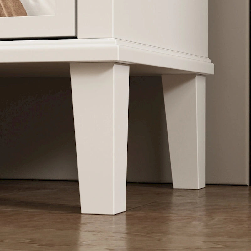 3-Drawer Mirrored Dresser Chest Nightstand in White and Gold
