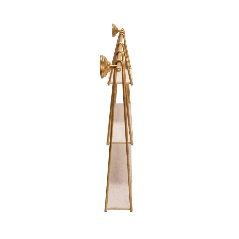 39 White and Gold 3-Tier Decorative Hanging Wall Shelf