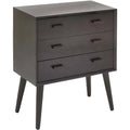 Modern 3-Drawer Chest with Tapered Legs, 24 x 12 x 28 Inches