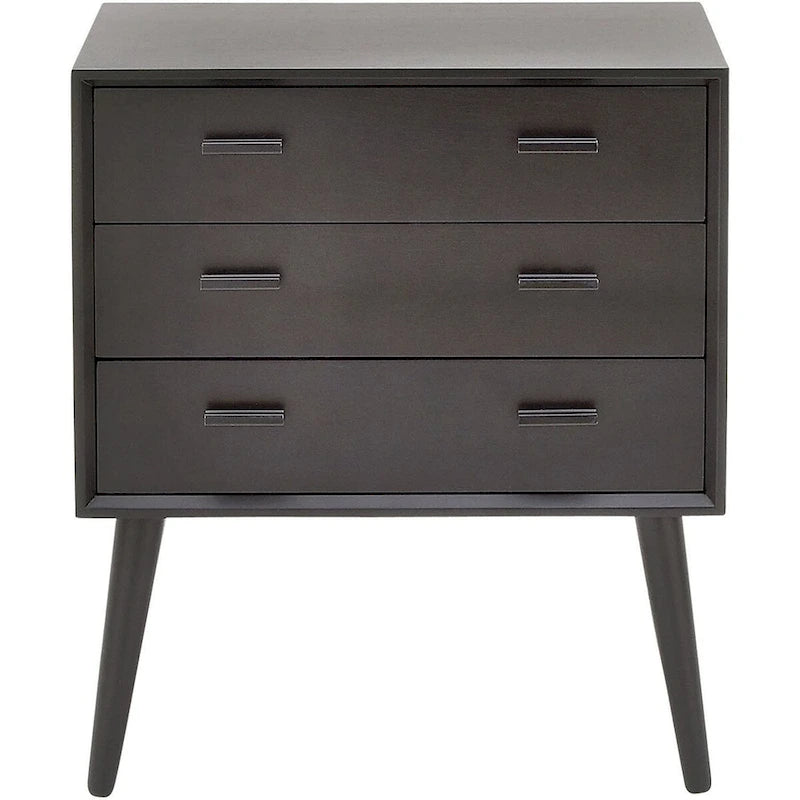 Modern 3-Drawer Chest with Tapered Legs, 24 x 12 x 28 Inches