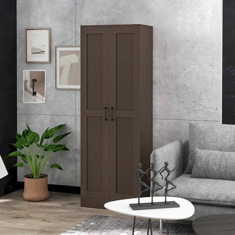 69-Inch Tall Storage Pantry Cabinet with Soft Close Doors and 3 Adjustable Shelves