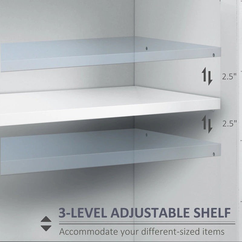69-Inch Tall Storage Pantry Cabinet with Soft Close Doors and 3 Adjustable Shelves