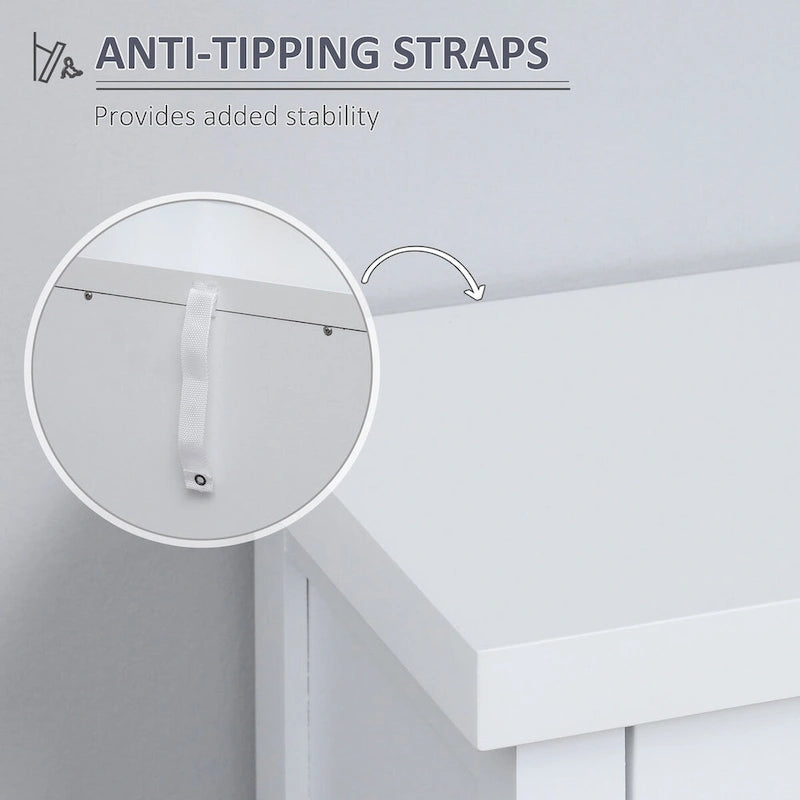 69-Inch Tall Storage Pantry Cabinet with Soft Close Doors and 3 Adjustable Shelves