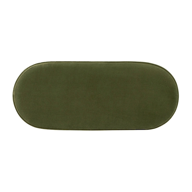 38-Inch Ruched Oval Storage Ottoman Bench with Tassel Fringe