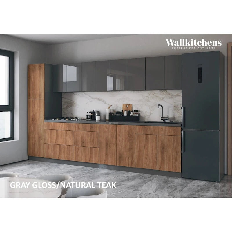 Kitchen Elegant Collection Natural Teak & Black Color Base Size 11Ft Wide - 135x24