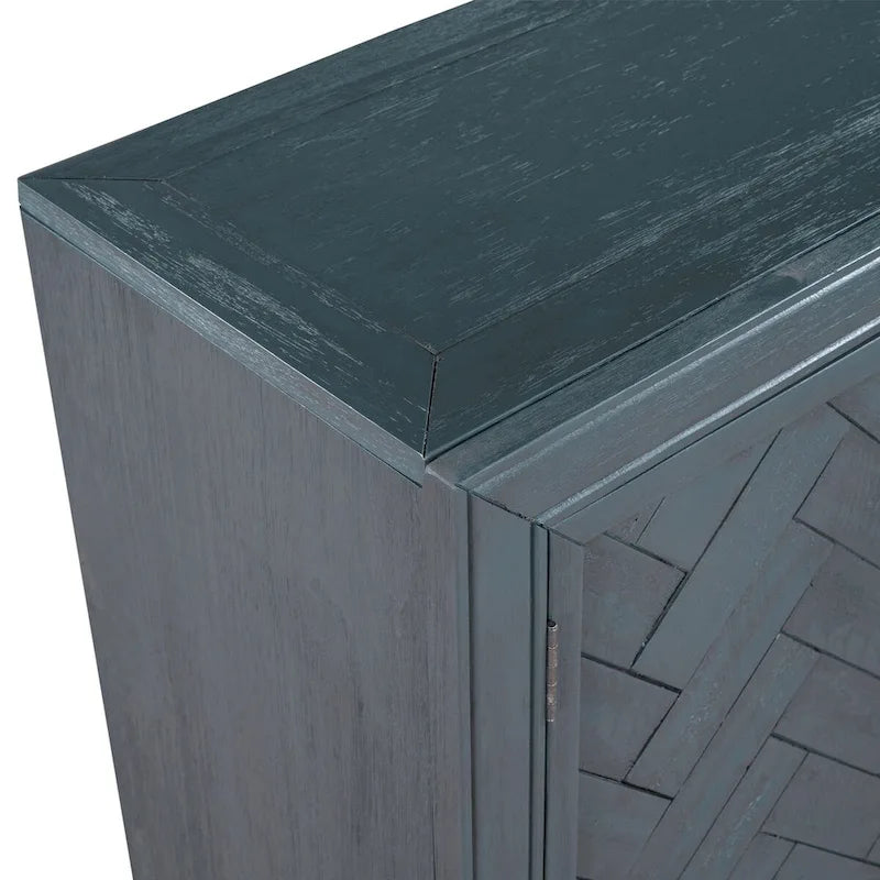 Vintage Storage Cabinet with Double Doors and Adjustable Shelf