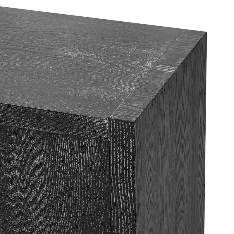 Four-Door Sideboard with Ash Veneer Finish and Adjustable Shelves for Hallway, Living Room
