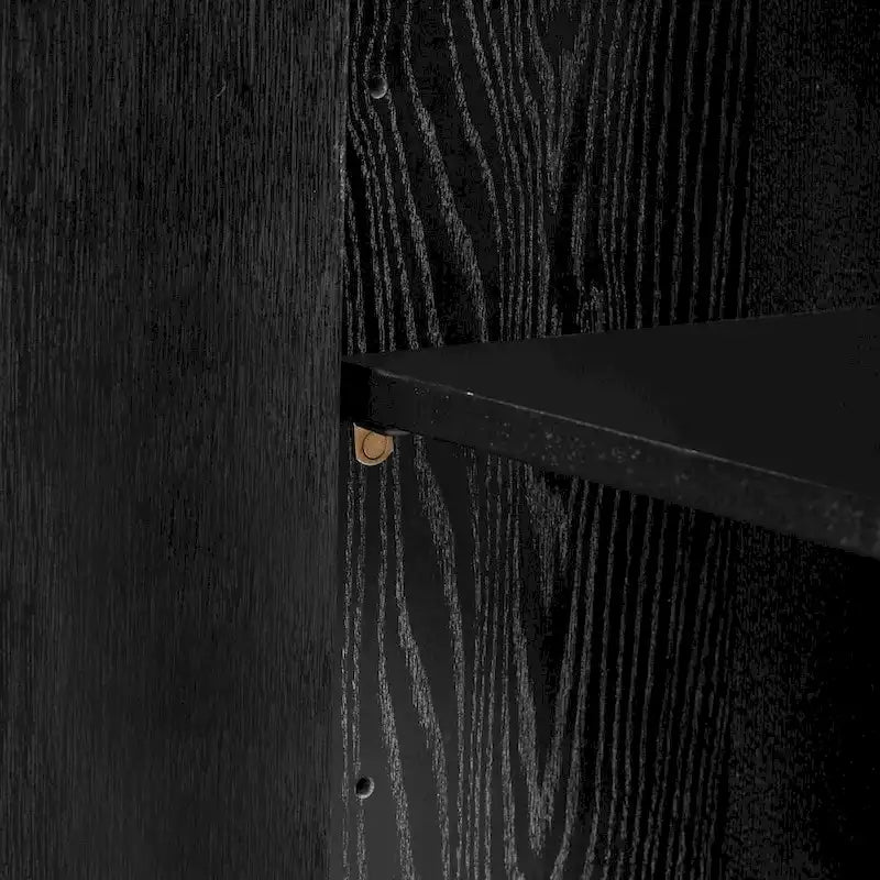 Four-Door Sideboard with Ash Veneer Finish and Adjustable Shelves for Hallway, Living Room