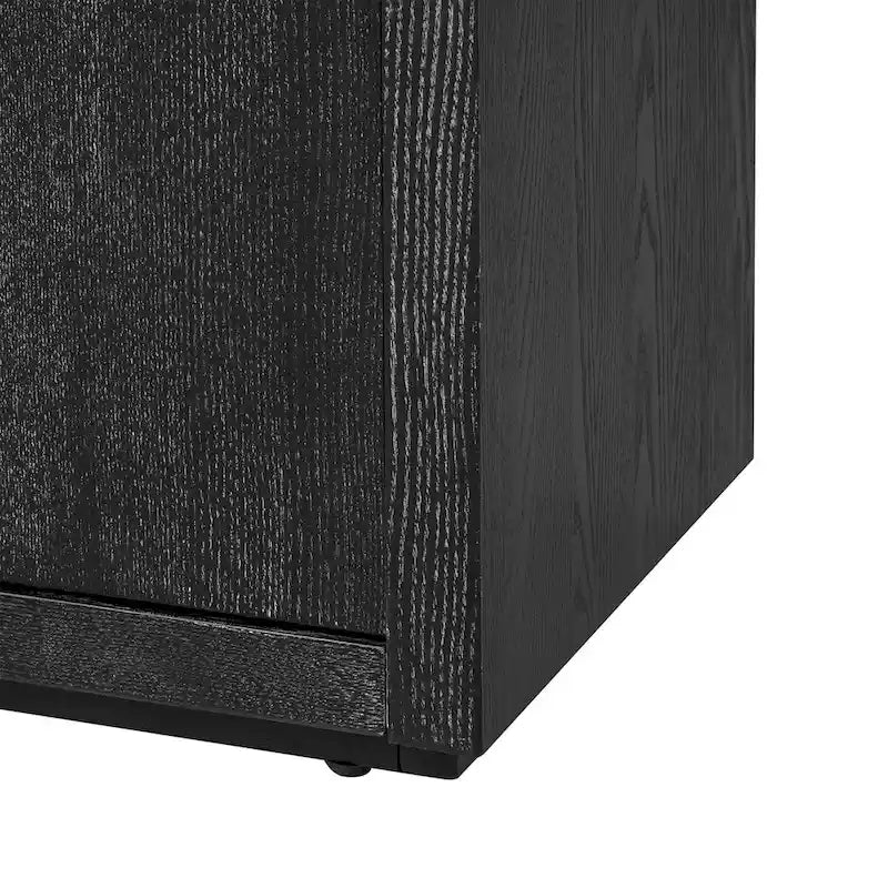 Four-Door Sideboard with Ash Veneer Finish and Adjustable Shelves for Hallway, Living Room